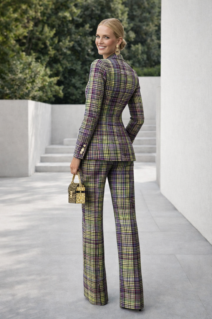 Damen Zweiteiler: Klassischer Business Blazer und schicke Hose. Ideal für Büro und formelle Anlässe.