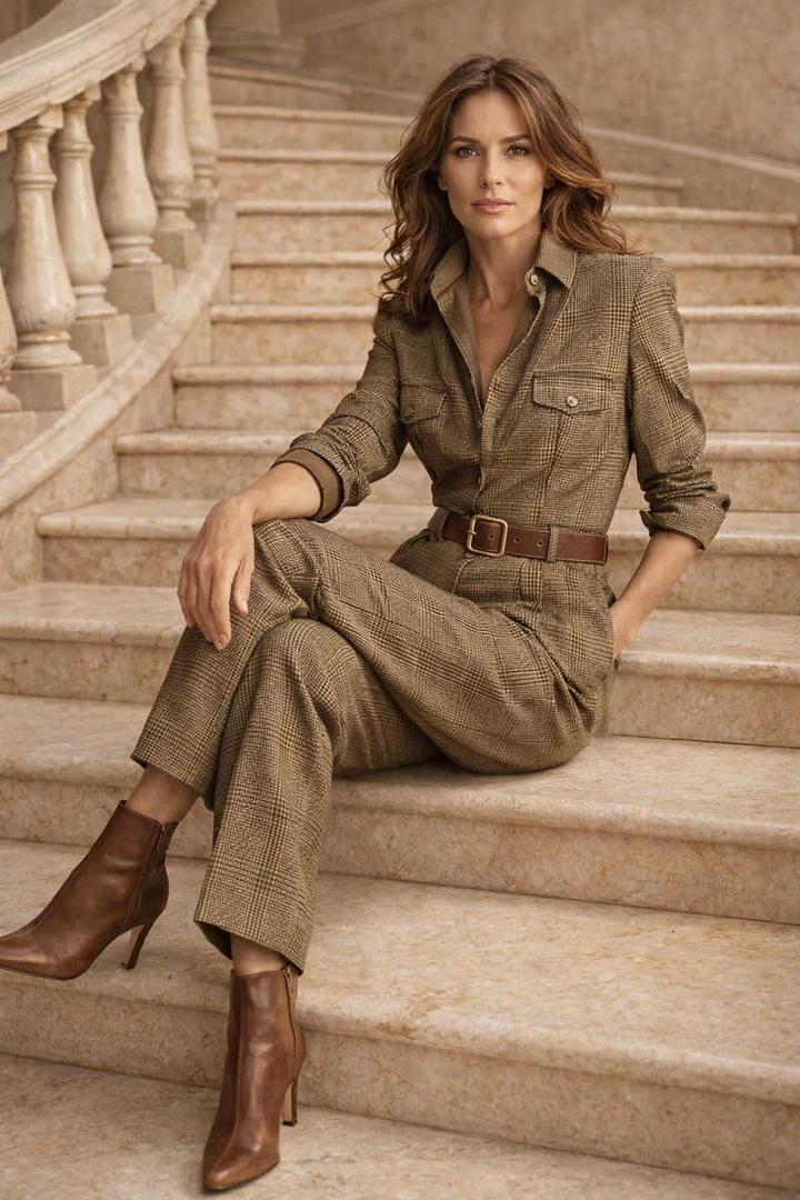 Zeitloser Army Green Jumpsuit für Damen, figurumspielend und vielseitig kombinierbar, perfekt für Abendmode.
