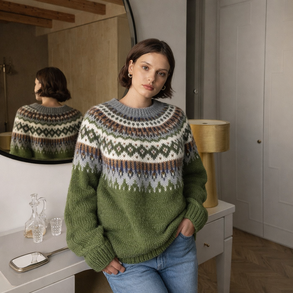 Gemütlicher, stilvoller Damen Strickpullover mit Rundhals für den Winter. Ideal für Alltag und Freizeit.