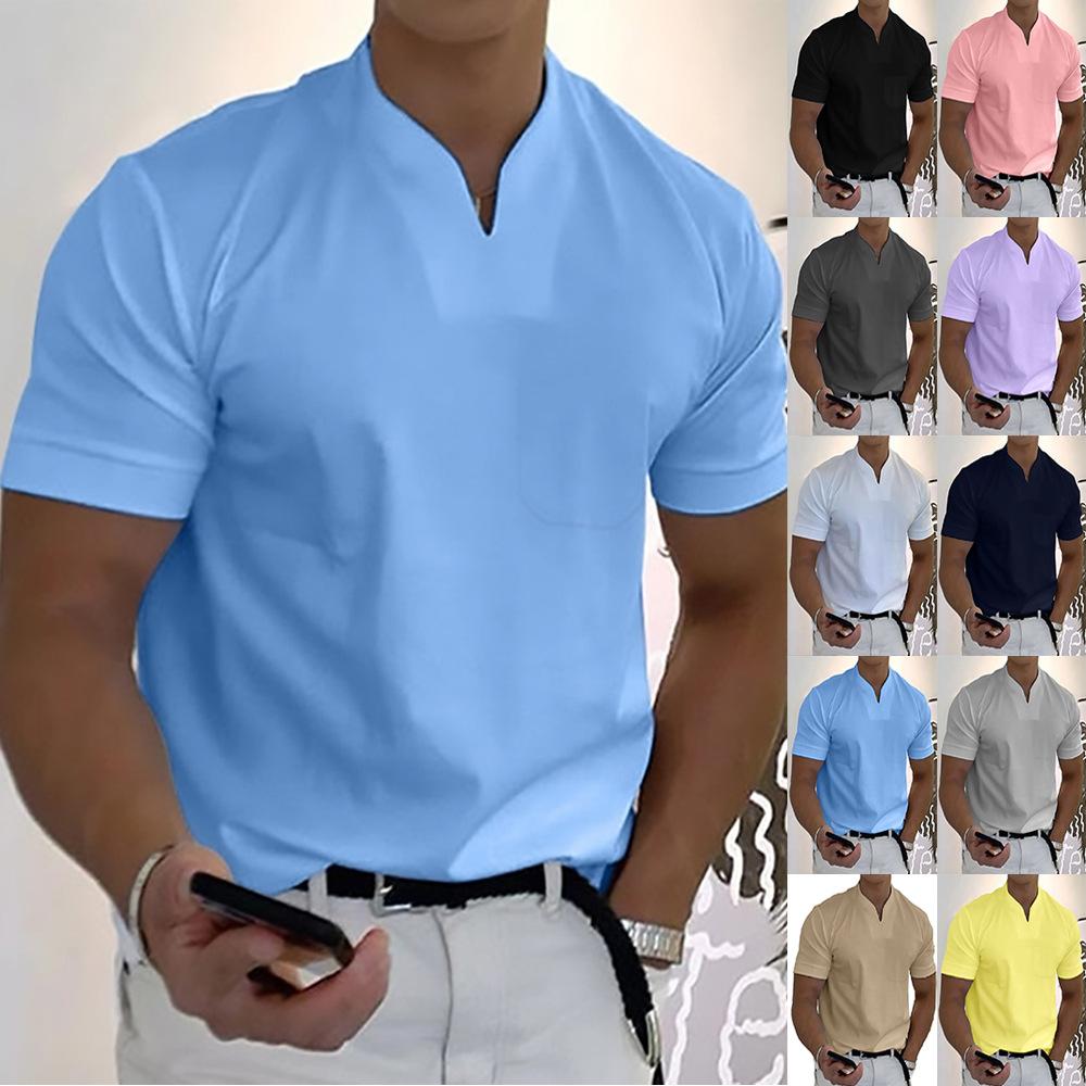 Herren Poloshirt Kurzarm: Stilvolles Freizeithemd für den Alltag, uni-farben und bequem.