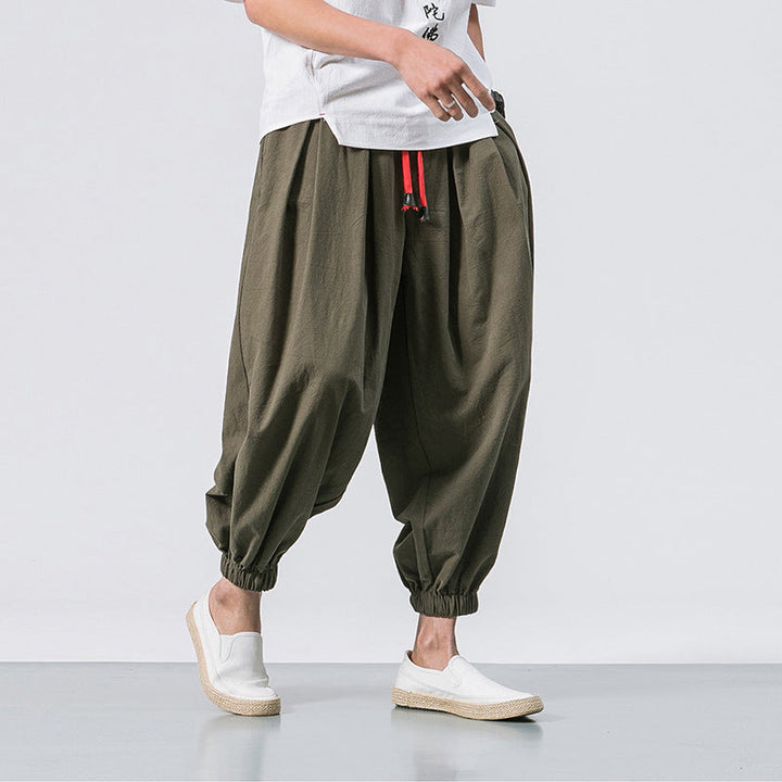 Herren Haremshose Streetwear, locker & bequem, mit Kordelzug und Bündchen für den lässigen Look.