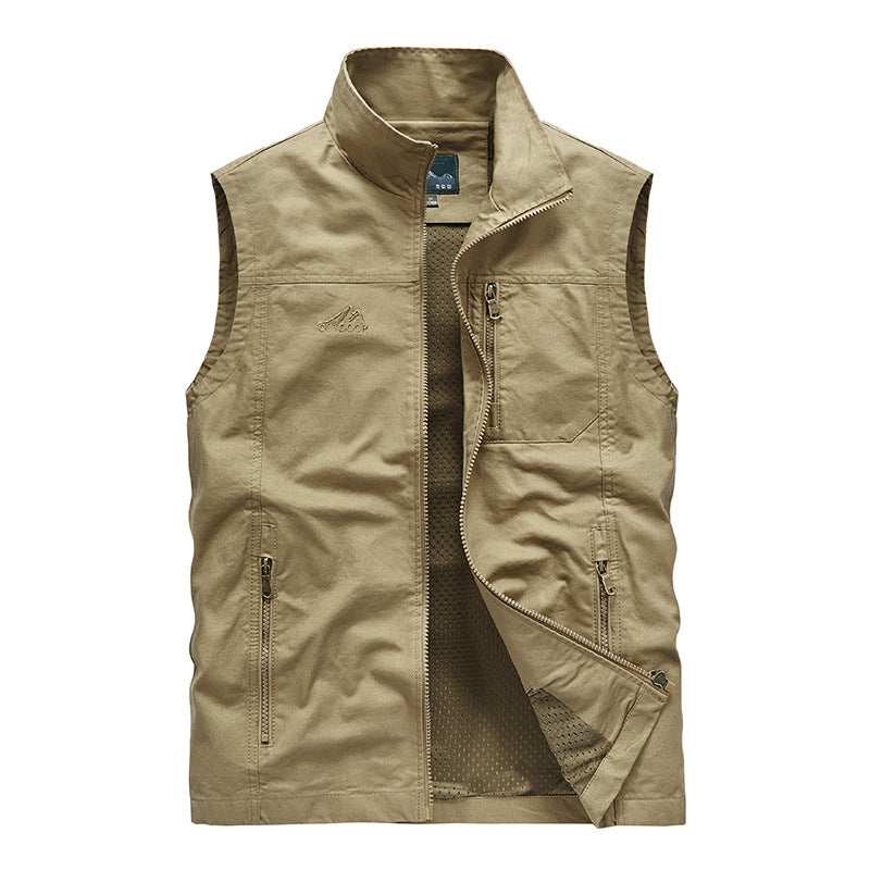 Leichte Herren Outdoor-Utility-Weste, atmungsaktiv & windabweisend, mit Multitaschen für Reisen & Freizeit.