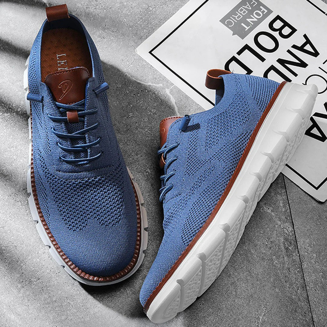 Seitenansicht der stilvollen Urban Herrenschuhe, betont das bequeme Hybrid-Design.
