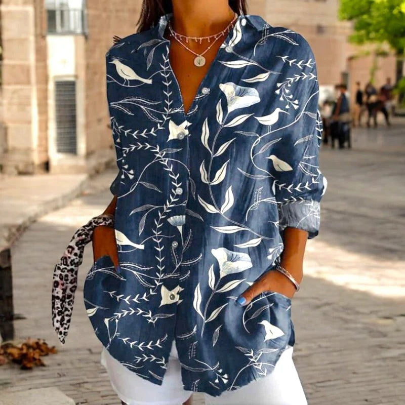 Attraktive Damen Printbluse, elegantes Design, flexibel kombinierbar für verschiedene Styles & Anlässe.