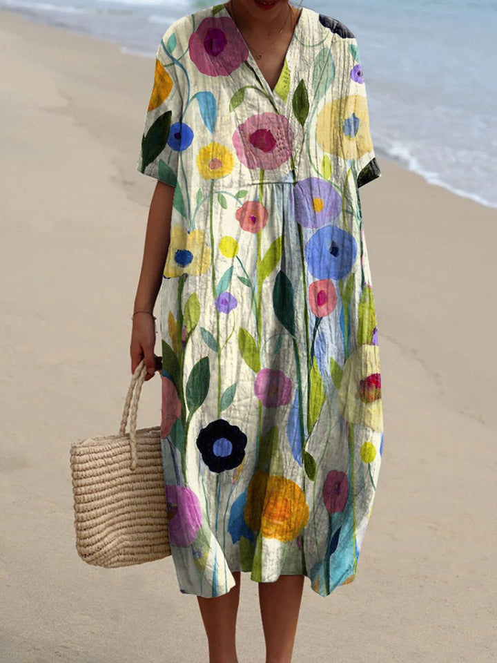 Komfortables Talia Sommerkleid in leichtem Stoff, perfekt als Strandkleid oder für sommerliche Anlässe.
