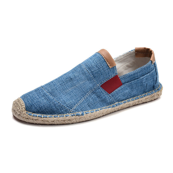 Leichte Herren Espadrilles Slipper mit typischer Bastsohle. Bequeme Sommerschuhe für den Casual-Look.