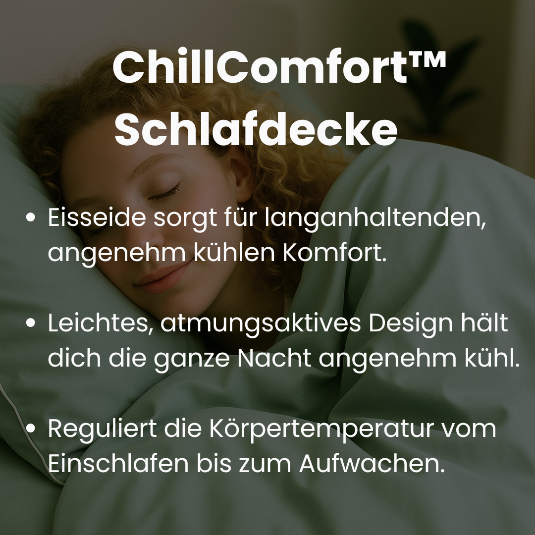 Die unisex Kühlungsdecke aus Eisseide bietet optimalen Komfort & erholsamen Anti-Schwitzen Schlaf.