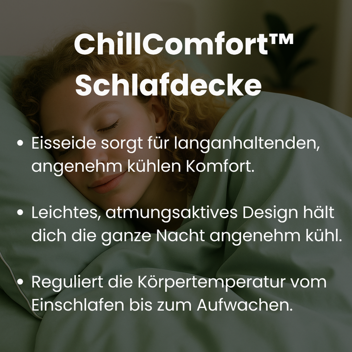 Die unisex Kühlungsdecke aus Eisseide bietet optimalen Komfort & erholsamen Anti-Schwitzen Schlaf.