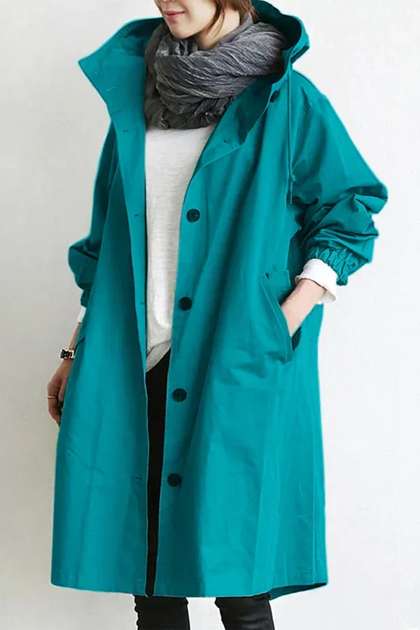 Damen Eleganter leichter Regenmantel für stilvollen Wetterschutz, ideal für Frühling & Herbst.