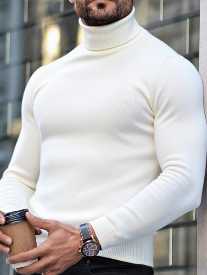 Moderner Herren Winterpullover mit Rollkragen, bequem, langärmlig und perfekt für den urbanen Look.