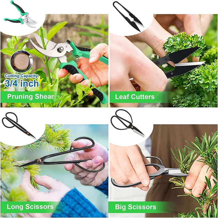 Komplettes Bonsai-Pflegeset für Anfänger und Profis: 24 Premium-Werkzeuge & robuste PU-Ledertasche.