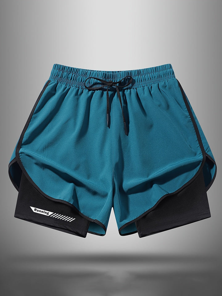 Bequeme Herren Sportshorts 2-in-1, atmungsaktiv, ideal für Jogging und Workout im Sommer.