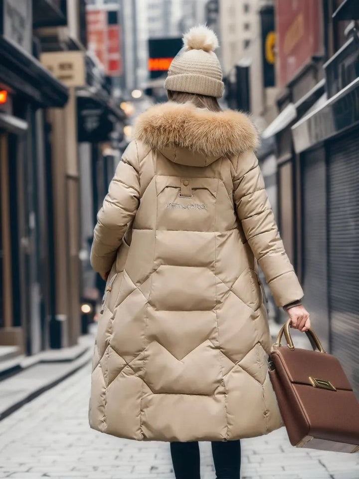 Chicer Damen Steppmantel, langer Schnitt, mit hohem Kragen, eine Must-have Winterjacke.