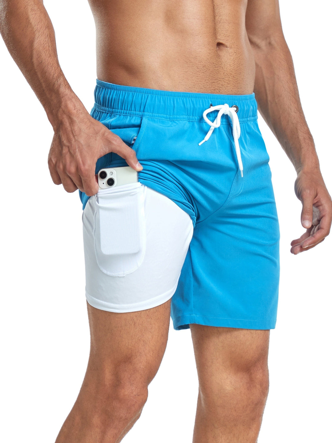 Herren Freizeitshorts, schnelltrocknend und dehnbar, mit praktischer Handytasche.