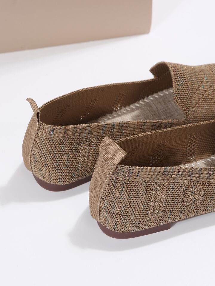 Atmungsaktive Strick-Ballerinas Isabella: Orthopädische Damen Slipons, leicht, elegant & antirutsch für den Alltag.