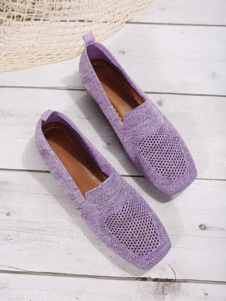 Leichte Damen Komfortschuhe Isabella: Orthopädische Strick-Ballerinas, elegant, atmungsaktiv & antirutsch.