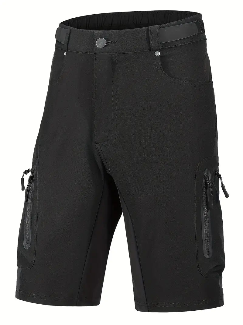 Robuste Bolendo Herren MTB Cargo-Shorts in Schwarz für Trailriding & Radsport. Funktional & bequem.