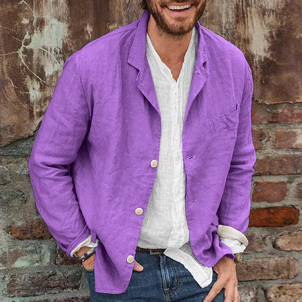 Vielseitige Herren-Jacke Casper: Leichter Leinen-Baumwoll-Mix, ideal für Frühling, Sommer und Freizeit.