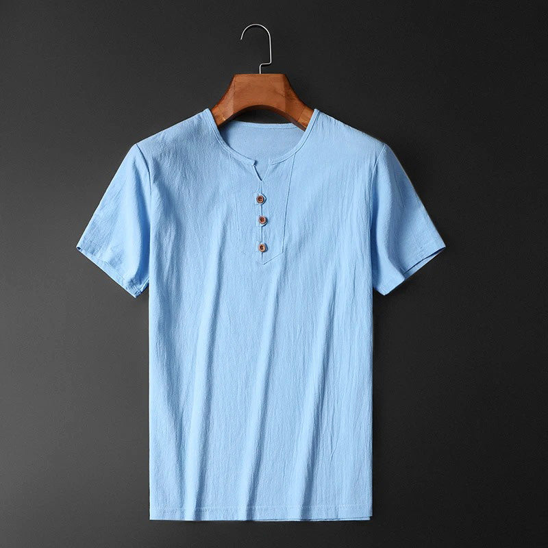 Klassisches Herren Basic T-Shirt mit Rundhalsausschnitt, kurzarm. Ein Must-have für entspannte Freizeit-Looks.
