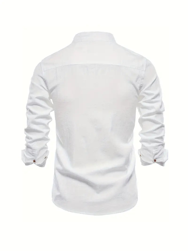 Herren Langarm Freizeit Hemd für Frühling, smart casual & vielseitig.