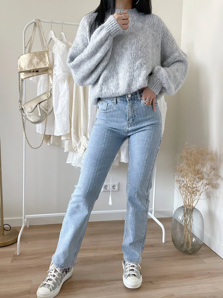 Glänzende StarStruck Damen Jeans in Dunkelblau, perfekt für einen stilvollen Auftritt.