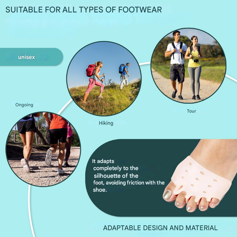 Komfortable Zehenspreizer für Fußschmerzen, Hallux Valgus, Dämpfung. Ideal für Alltag & Sport, unisex.