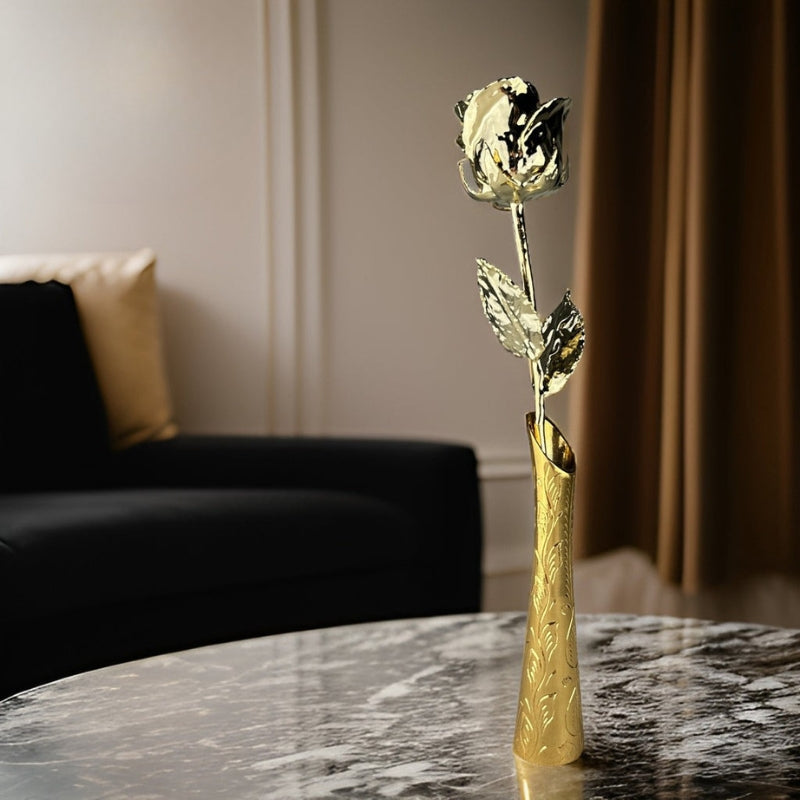 Konservierte echte Rose in Gold, perfekt als romantisches Jahrestags-, Geburtstags- oder Valentinstagsgeschenk.