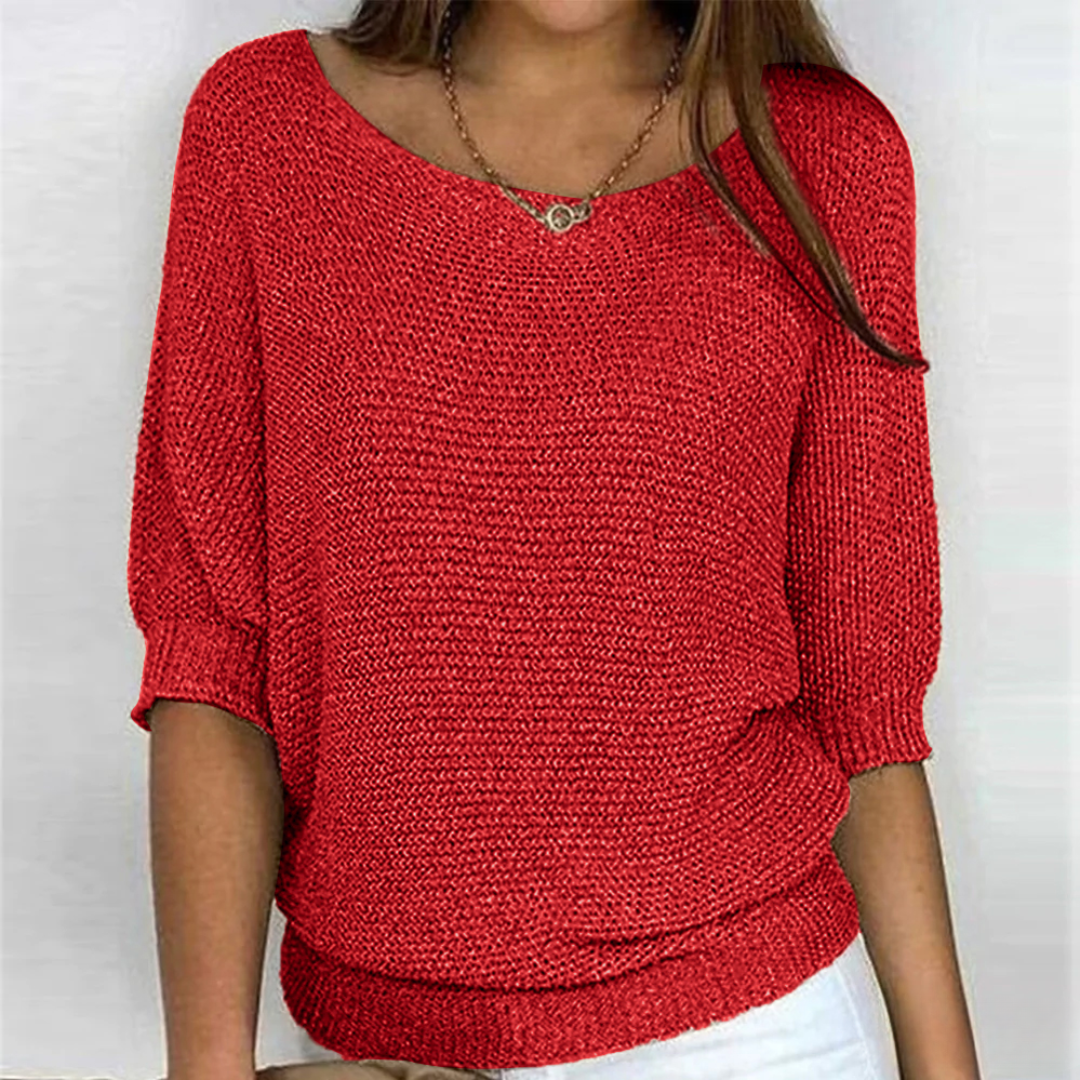Eleganter Damen Pullover Louisa. Ideal als Übergangspullover oder für Casual-Looks. Langarm-Strickware.