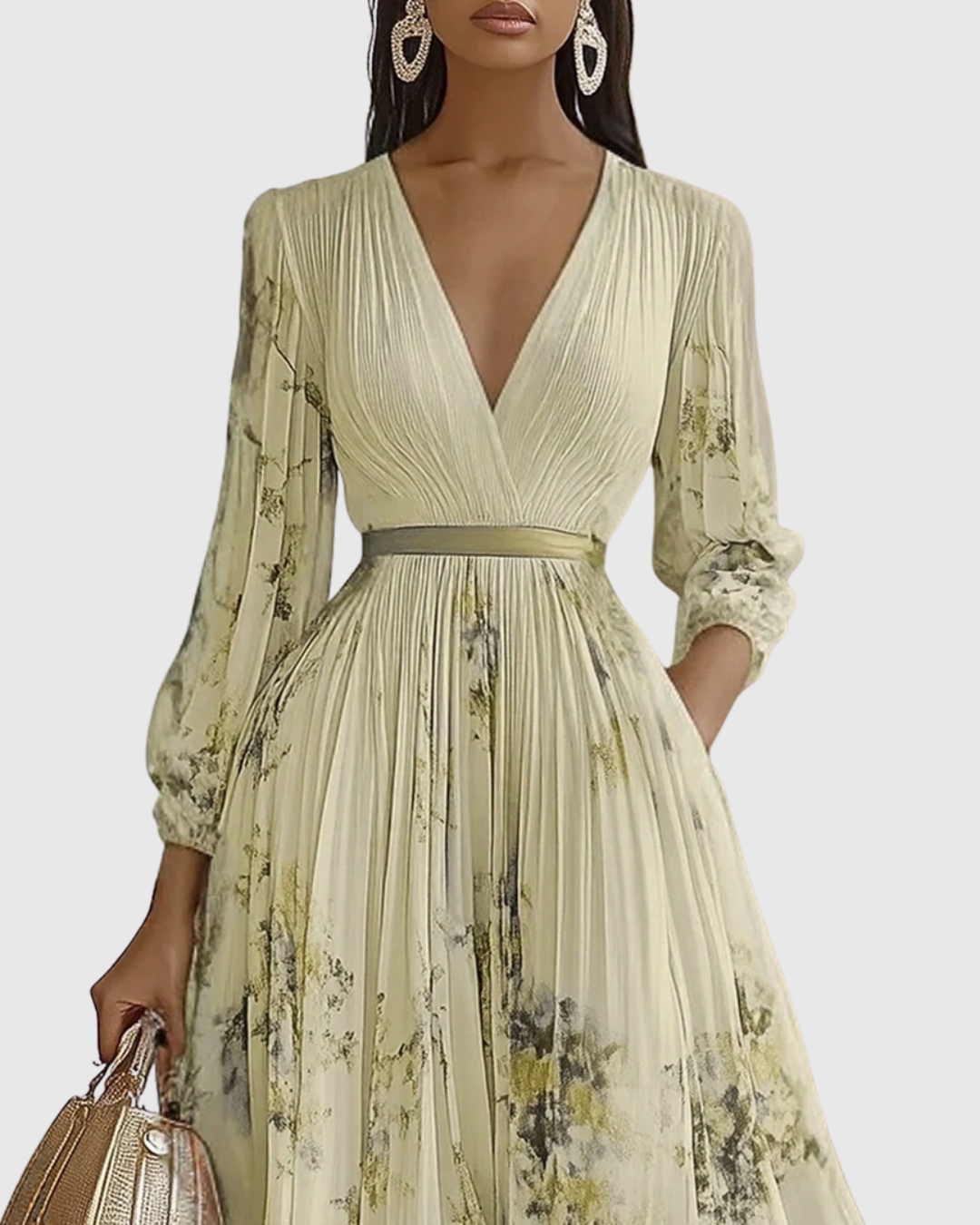 Trendiges Damen Sommer Midi-Kleid mit Blumen und Plissee. Ärmelloser Schnitt, sehr elegant.