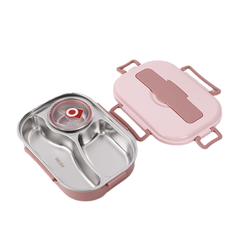 Robuste, isolierte Edelstahl-Thermobox SteelLunch, perfekt für frische Mittagessen unterwegs.