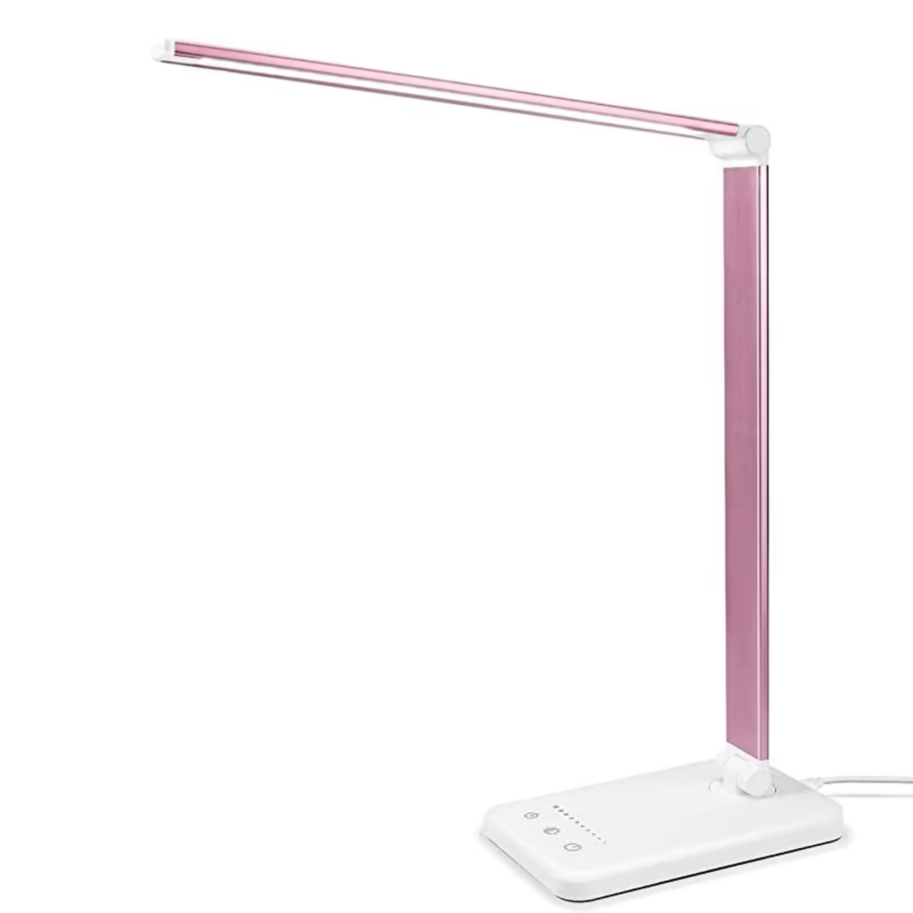 Schlanke, moderne LED-Lampe mit praktischer USB-Ladefunktion, flexiblem Arm & Touch-Steuerung.