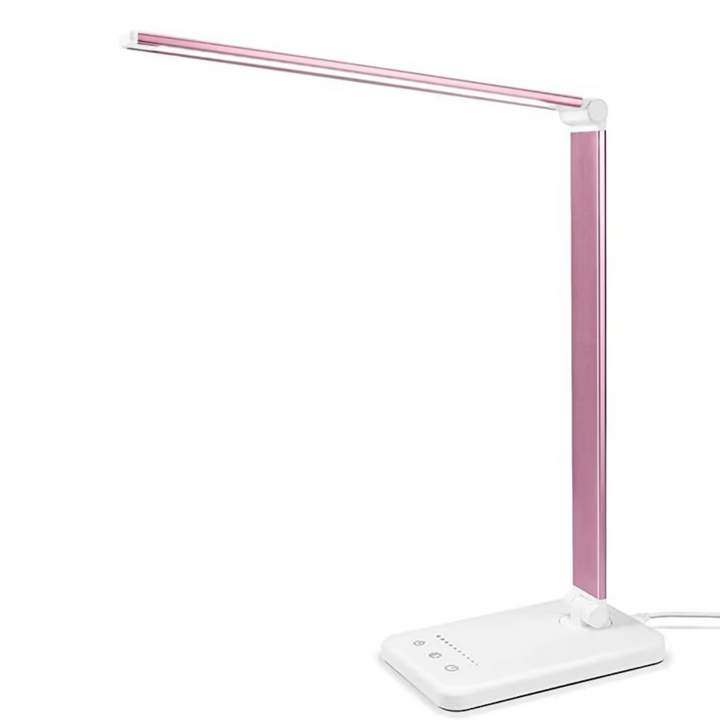 Schlanke, moderne LED-Lampe mit praktischer USB-Ladefunktion, flexiblem Arm & Touch-Steuerung.
