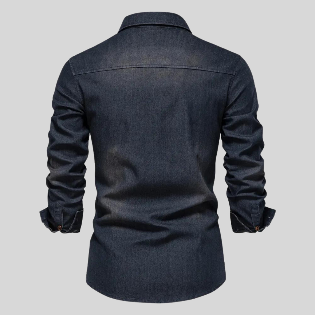 Herren Jeanshemd, langärmlig, in verschiedenen Farben; stilvolles und bequemes Mode-Oberteil für jeden Tag.