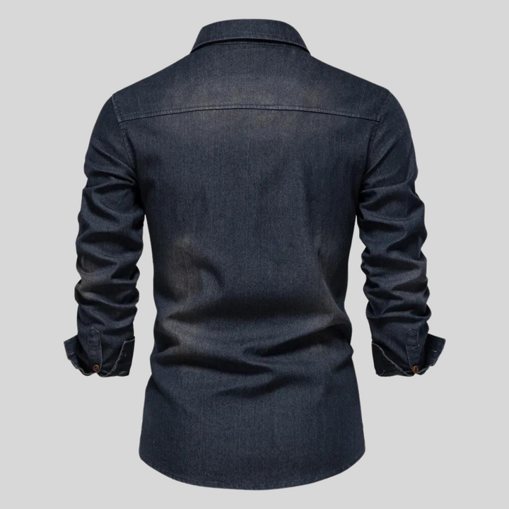 Herren Jeanshemd, langärmlig, in verschiedenen Farben; stilvolles und bequemes Mode-Oberteil für jeden Tag.