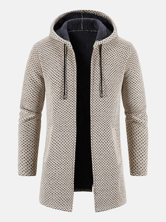 Warme Strick-Kapuzenjacke für Unisex, ideale Winterjacke mit Reißverschluss für Kälteschutz und Freizeit.