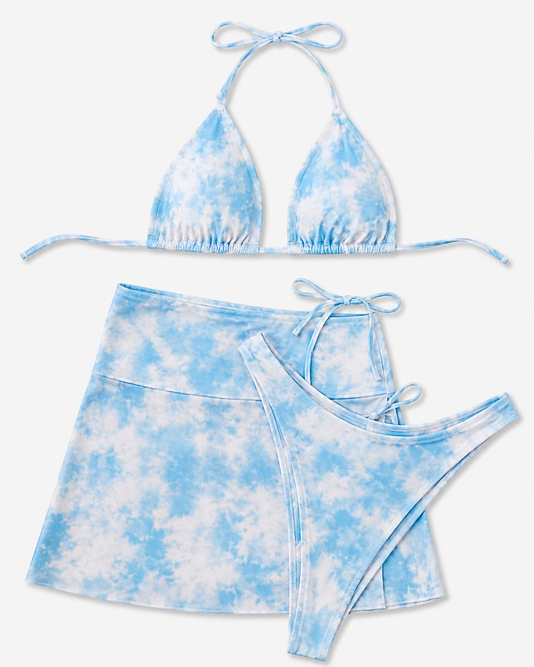 Detailansicht des lebhaften Blumenmusters auf dem Damen Triangel Bikini Set. Farbenfrohe Strandmode für Sommer & Urlaub.