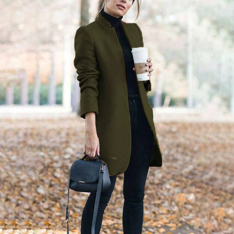 Schicker Damen Herbstmantel, langer Schnitt, mit Reverskragen, elegant & bequem für jeden Anlass.