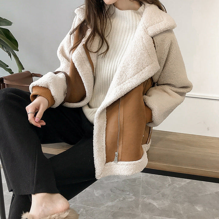Komfortabler Damen Oversized Mantel in Braun mit Reißverschluss und Taschen, strapazierfähig für den Alltag.