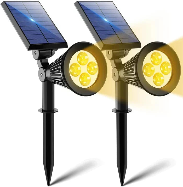 Kabelloser Solar-Spotlight für einfache Installation im Garten. Flexible Positionierung ohne Stromkabel.