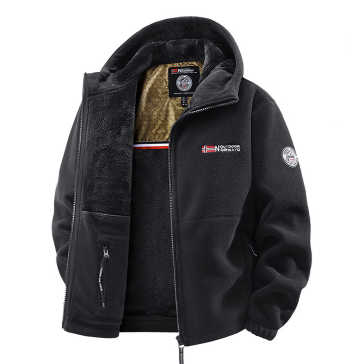 Warme Herren Fleecejacke, winddicht, ideal für Outdoor-Aktivitäten & Freizeit. Mit Reißverschluss & Stehkragen.