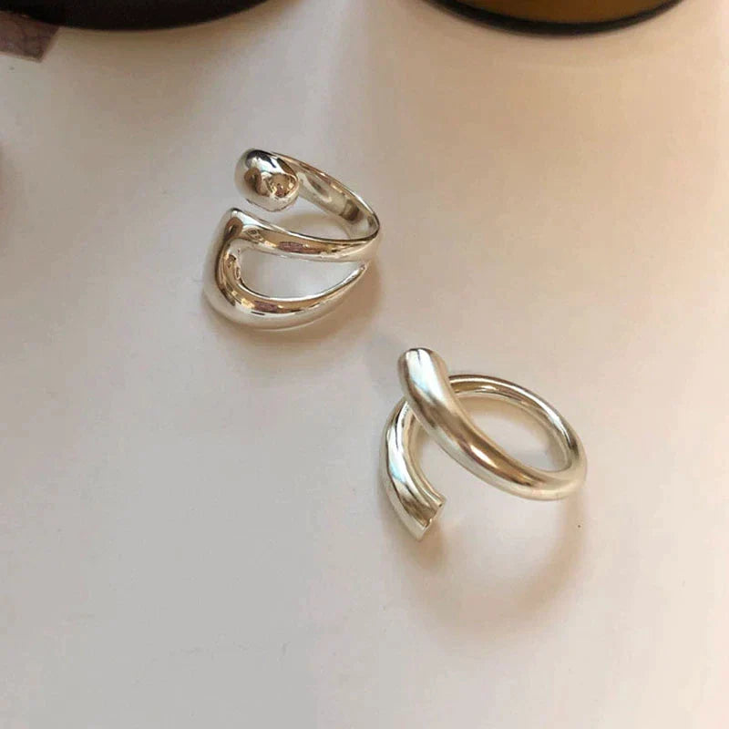Modernes Damen Ringset aus antiallergischem Edelstahl, minimalistisch, perfekt für jeden Tag.