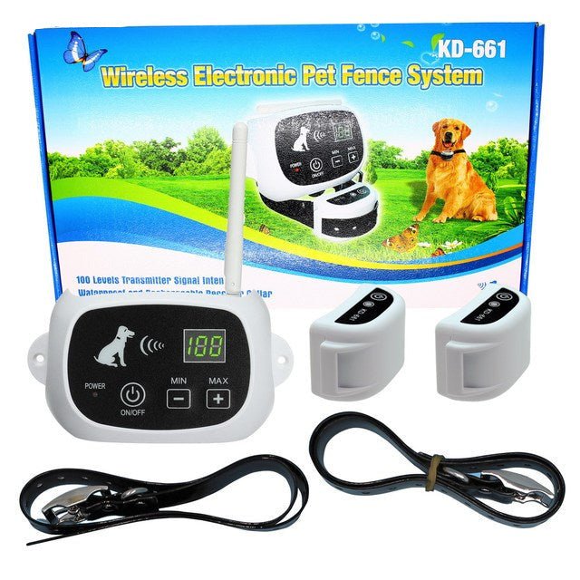 Drahtloses Hundetraining-System HaloGuard mit Halsband für kontrollierten Hundeauslauf im Garten.