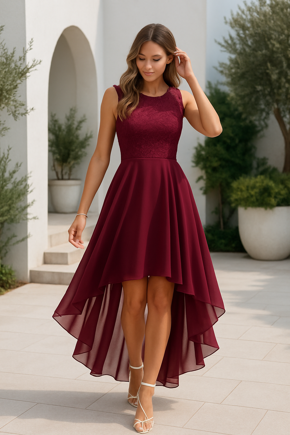 Festliches A-Linien Kleid für Damen, ideal als Abendkleid oder Cocktailkleid.