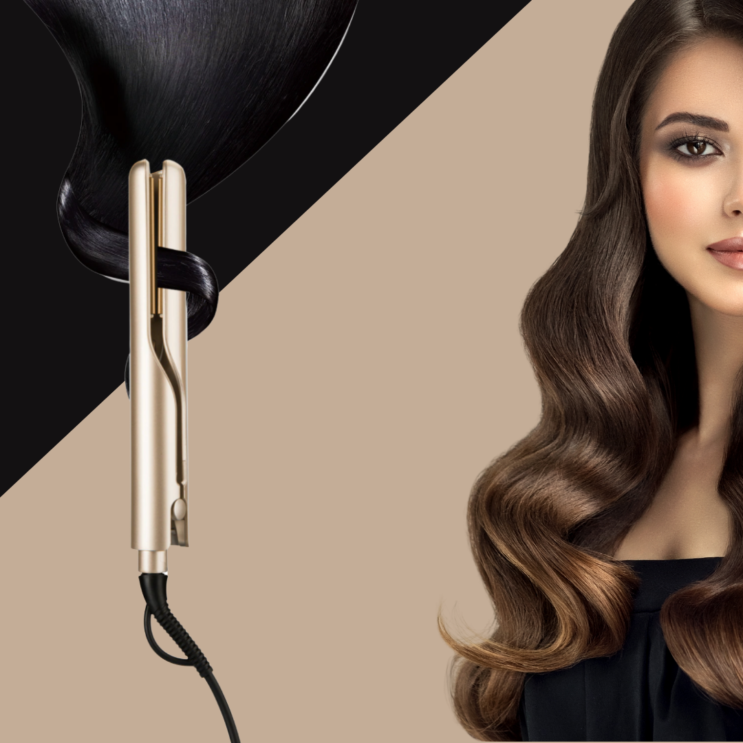 Effizienter 2-in-1 Haarglätter und Lockenstab für Damen mit Keramikplatten; sanftes Haarstyling.
