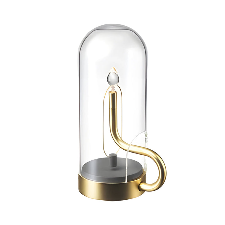 LED Tischleuchte mit Akku für gemütliches Ambiente Licht, kabellos & modern, in Gold oder Schwarz.