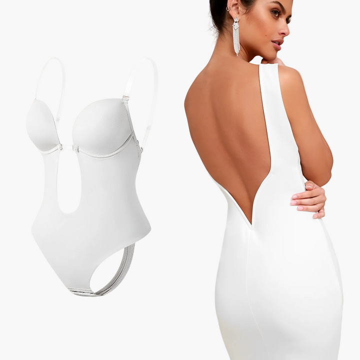 Eleganter Damen Shapewear-Body rückenfrei, perfekte Unterwäsche für Sommerkleider & Abendgarderobe.