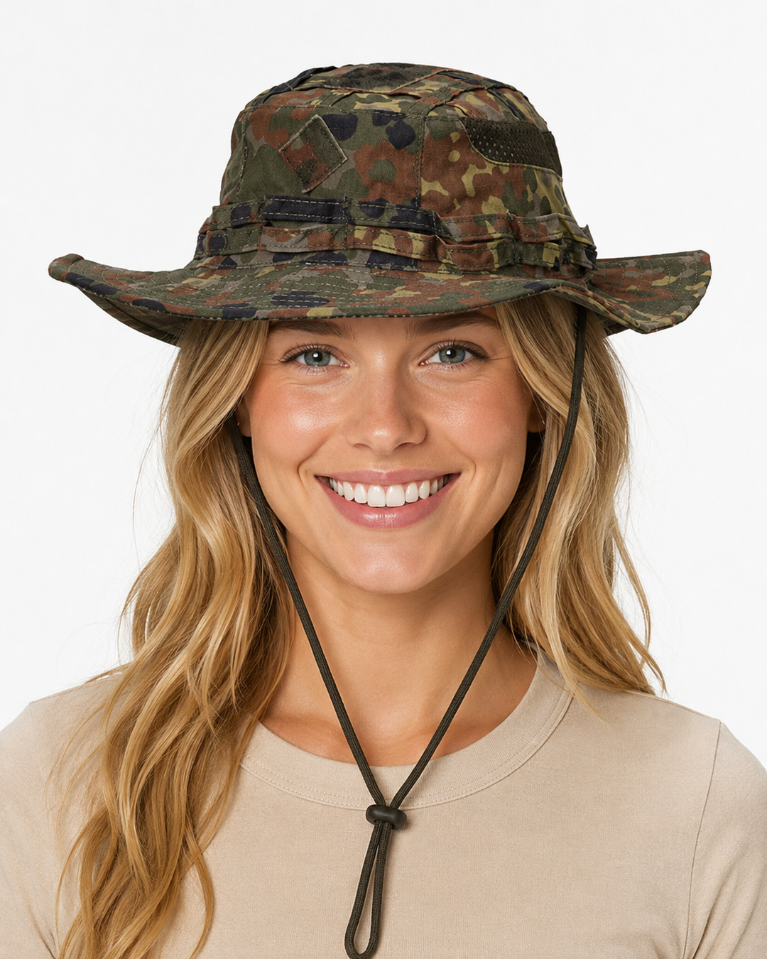 Strapazierfähiger Unisex Camouflage Boonie Hut, perfekt für Outdoor-Abenteuer und zuverlässigen Sonnenschutz.