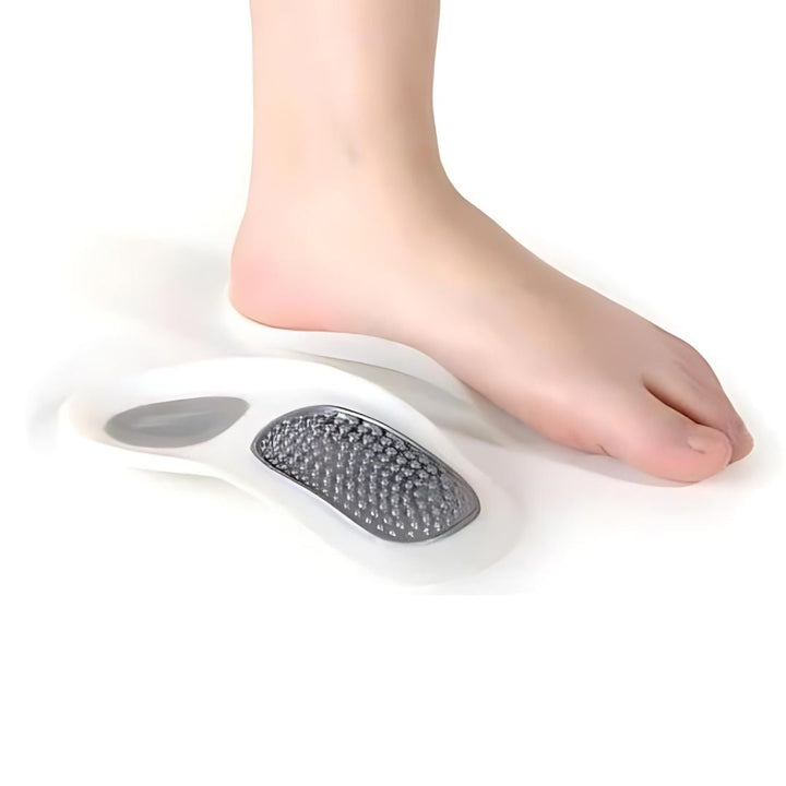Orthopädische SoleRelief Unisex Einlegesohlen lindern Plantarfasziitis & Fersenschmerz mit optimaler Fußstütze.