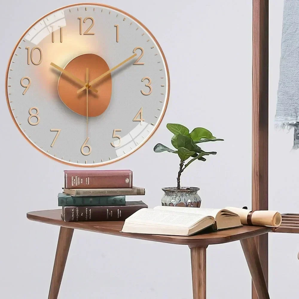 Minimalistische digitale Wanduhr für Wohnzimmer oder Büro, mit geräuschlosem Uhrwerk und klarem Display.