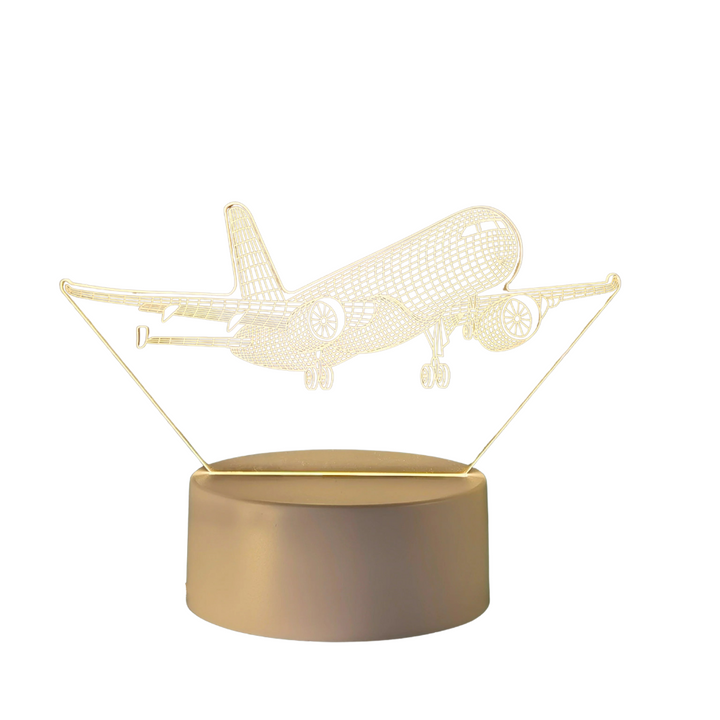 Flugzeugmodell 3D LED Nachtlicht. USB-Stimmungslicht mit farbwechselnden LEDs, super für Kinderzimmer-Deko.